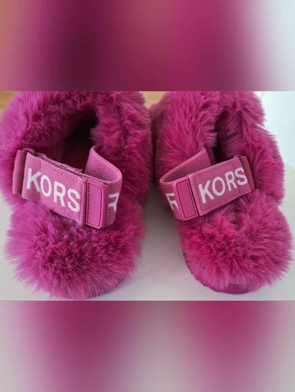 Michael Kors Elsie Faux Fur Slingback Slippers Pink 6 - Picture 9 of 12